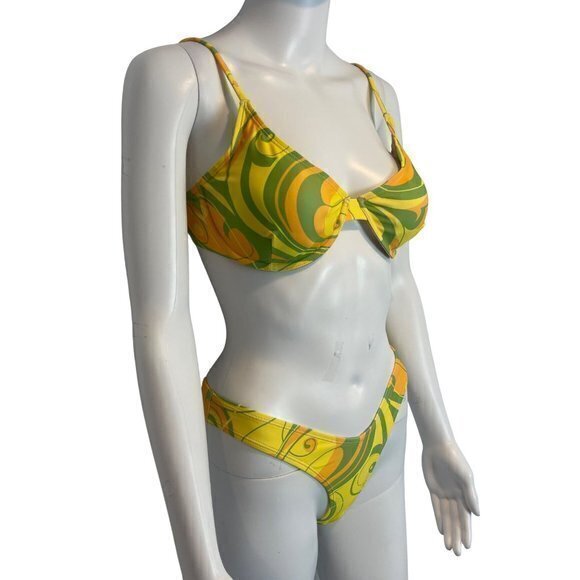 Forplay Wish You Were Here Underwire 2 Piece Bikini - Green Size L RefFNB3 - Picture 6 of 8